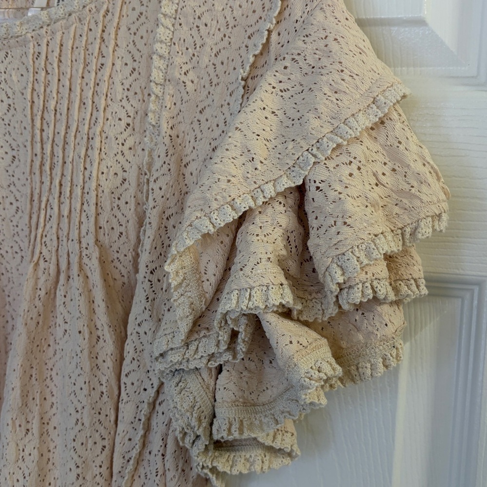 By Anthropologie Pintuck Lace Blouse Size M - Picture 9 of 11